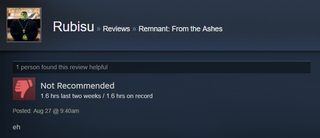 Illustration for article titled Remnant: From The Ashes, As Told By Steam Reviews